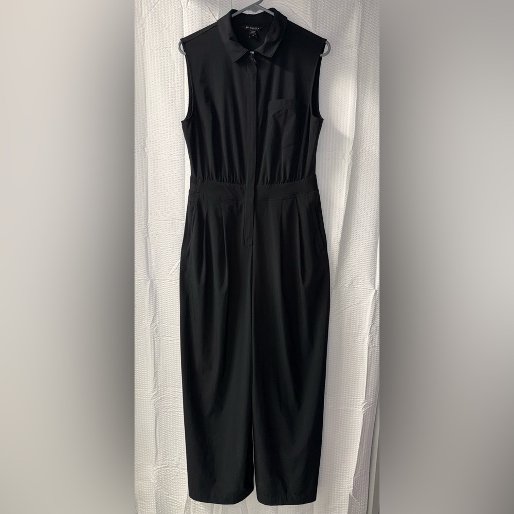 Athleta Black Sleeveless Wide Leg Jumpsuit Size 10